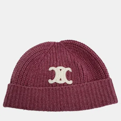 Pre-owned Celine Cashmere Beanie In Pink