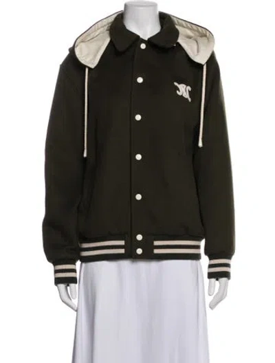Pre-owned Celine Cashmere Bomber Jacket In Green