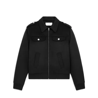 Celine Cashmere Bomber Jacket With Flap Pockets And Zip Closure