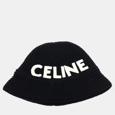 Pre-owned Celine Cashmere Bucket Hat In Black