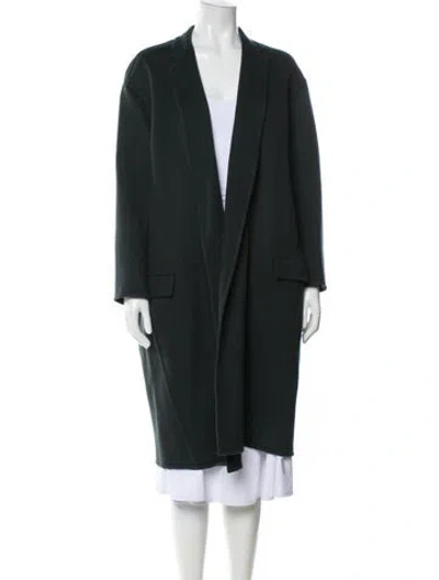 Pre-owned Celine Cashmere Coat In Green