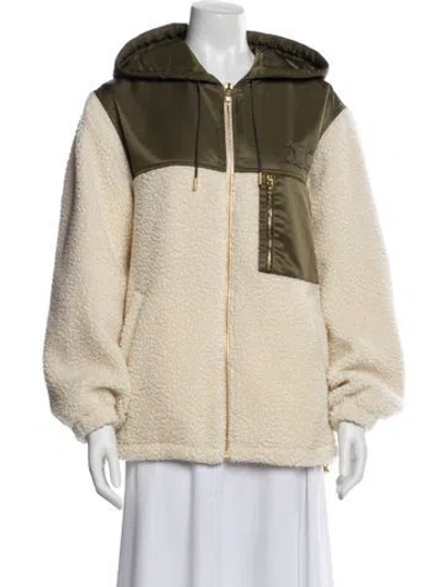 Pre-owned Celine Cashmere Colorblock Pattern Jacket W/ Tags In Green