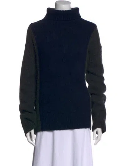 Pre-owned Celine Cashmere Colorblock Pattern Sweater In Gray