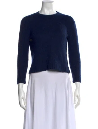 Pre-owned Celine Cashmere Crew Neck Sweater In Blue