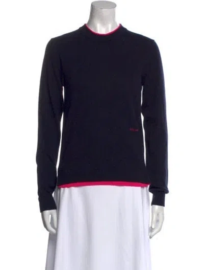 Pre-owned Celine Cashmere Crew Neck Sweater In Blue