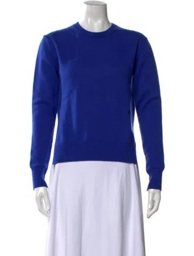 Pre-owned Celine Cashmere Crew Neck Sweater In Blue
