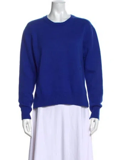 Pre-owned Celine Cashmere Crew Neck Sweater In Blue