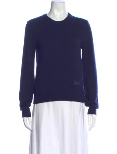 Pre-owned Celine Cashmere Crew Neck Sweater In Blue