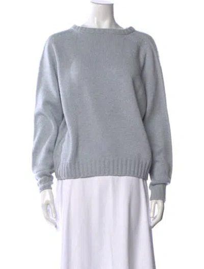 Pre-owned Celine Cashmere Crew Neck Sweater In Blue