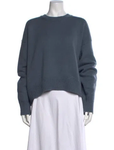 Pre-owned Celine Cashmere Crew Neck Sweater In Blue