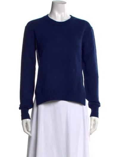 Pre-owned Celine Cashmere Crew Neck Sweater In Blue