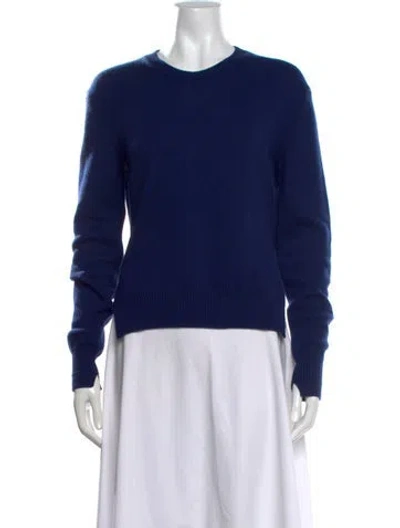 Pre-owned Celine Cashmere Crew Neck Sweater In Blue