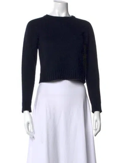 Pre-owned Celine Cashmere Crew Neck Sweater In Blue