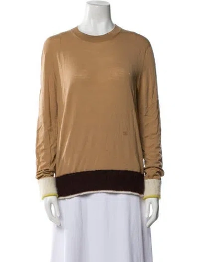 Pre-owned Celine Cashmere Crew Neck Sweater In Brown