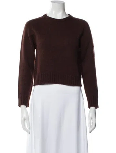 Pre-owned Celine Cashmere Crew Neck Sweater In Brown