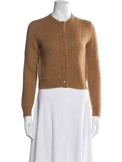 Pre-owned Celine Cashmere Crew Neck Sweater In Brown