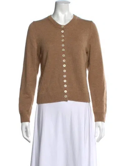 Pre-owned Celine Cashmere Crew Neck Sweater In Brown