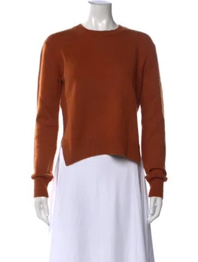 Pre-owned Celine Cashmere Crew Neck Sweater In Brown/orange