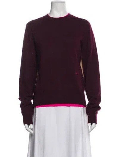 Pre-owned Celine Cashmere Crew Neck Sweater In Burgundy