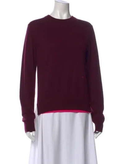 Pre-owned Celine Cashmere Crew Neck Sweater In Burgundy