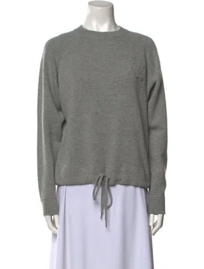 Pre-owned Celine Cashmere Crew Neck Sweater In Gray