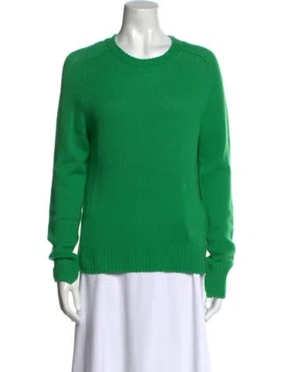 Pre-owned Celine Cashmere Crew Neck Sweater In Green