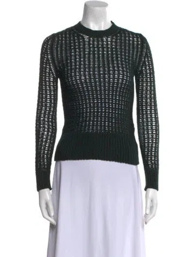 Pre-owned Celine Cashmere Crew Neck Sweater In Green