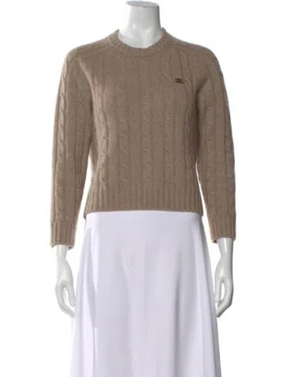 Pre-owned Celine Cashmere Crew Neck Sweater In Neutral