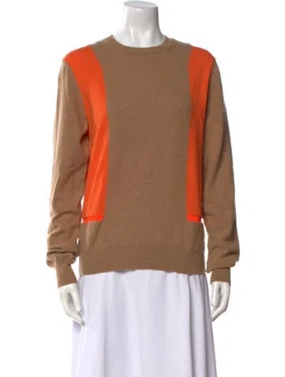 Pre-owned Celine Cashmere Crew Neck Sweater In Orange