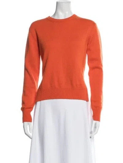 Pre-owned Celine Cashmere Crew Neck Sweater In Orange