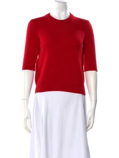 Pre-owned Celine Cashmere Crew Neck Sweater In Red