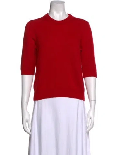 Pre-owned Celine Cashmere Crew Neck Sweater In Red