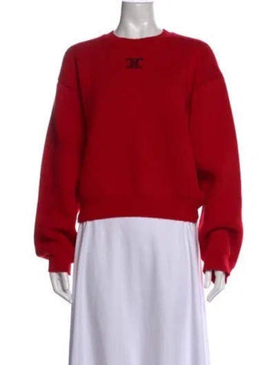 Pre-owned Celine Cashmere Crew Neck Sweater In Red