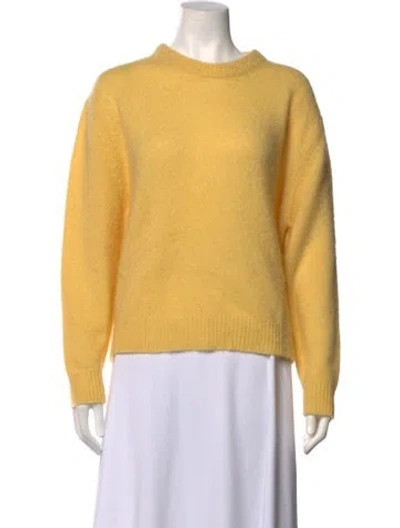 Pre-owned Celine Cashmere Crew Neck Sweater In Yellow