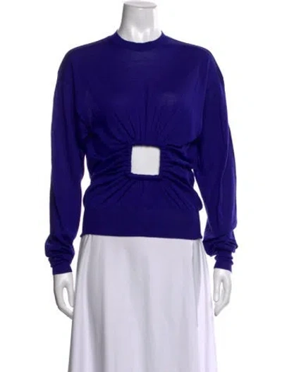 Pre-owned Celine Cashmere Crew Neck Top In Blue
