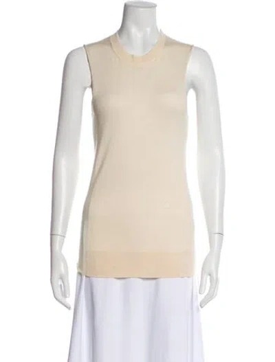 Pre-owned Celine Cashmere Crew Neck Top In Neutral