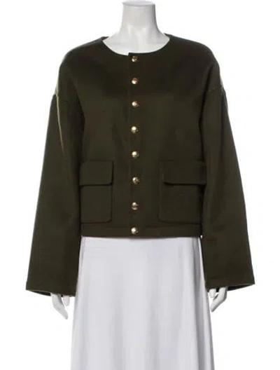 Pre-owned Celine Cashmere Evening Jacket In Green