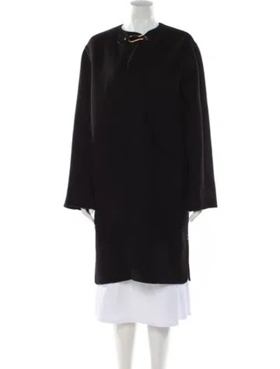 Pre-owned Celine Cashmere Faux Fur Coat W/ Tags In Blue