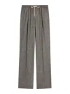 Celine Drawstring Trousers In Cashmere Flannel In Gray