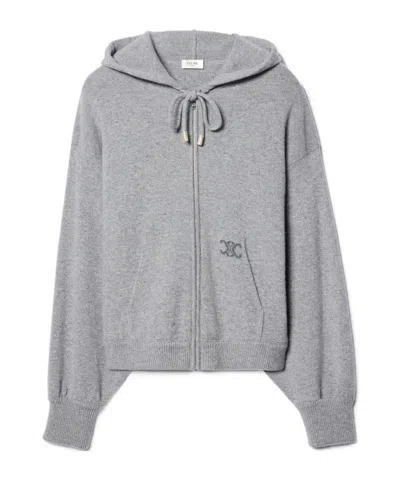 Celine Cashmere Hooded Cardigan In Multi