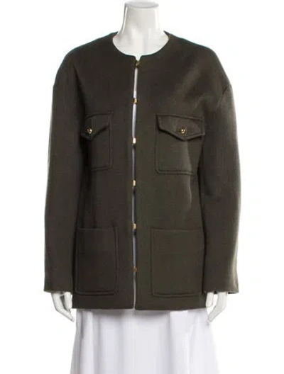 Pre-owned Celine Cashmere Jacket In Green