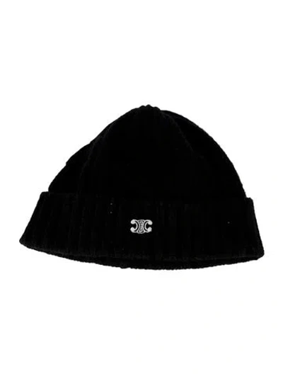 Pre-owned Celine Cashmere Knit Beanie In Black