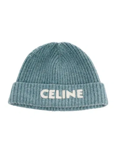 Pre-owned Celine Cashmere Knit Beanie In Blue