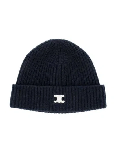 Pre-owned Celine Cashmere Knit Beanie In Blue