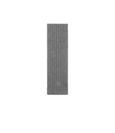 Celine Cashmere Logo Scarf In Gray