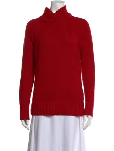 Pre-owned Celine Cashmere Mock Neck Sweater In Red