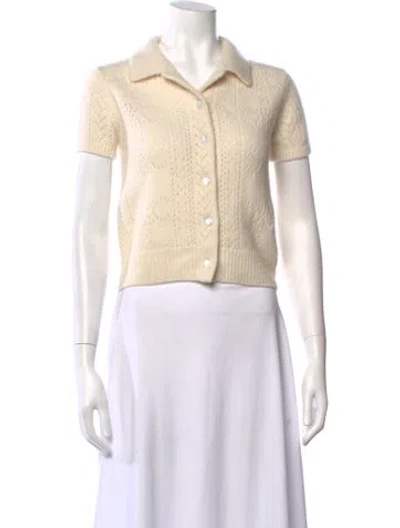 Pre-owned Celine Cashmere Patterned Sweater In Yellow