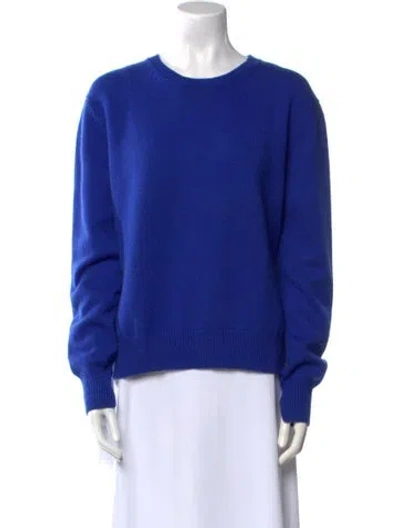 Pre-owned Celine Cashmere Scoop Neck Sweater In Blue