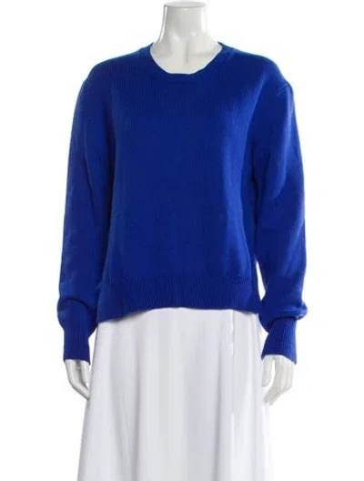 Pre-owned Celine Cashmere Scoop Neck Sweater In Blue