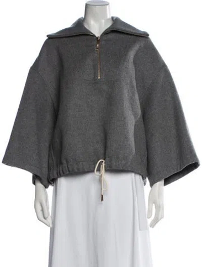 Pre-owned Celine Cashmere Short Sleeve Sweatshirt In Grey
